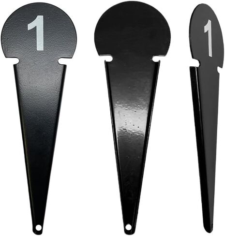 Amber Fight Gear Durable Discus & Shot Put Markers, Set of 10 Track and Field Equipment with Spiked Tips, High Visibility, Heavy-Duty Metal Build for Training & Competition, 7 x 2.5 Inches (Black) in Saudi Arabia