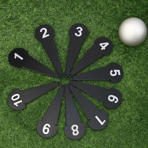 Amber Fight Gear Durable Discus & Shot Put Markers, Set of 10 Track and Field Equipment with Spiked Tips, High Visibility, Heavy-Duty Metal Build for Training & Competition, 7 x 2.5 Inches (Black) in Saudi Arabia