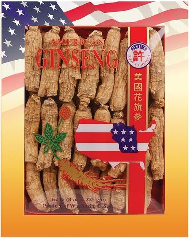 هسو الجينسنغ SKU 130-4 | نصف قصير كبير جدًا | الجينسنغ الأمريكي المزروع من مقاطعة ماراثون، ويسكونسن بالولايات المتحدة الأمريكية مع كيس شاي الجينسنغ الأمريكي الفردي مجانًا | صندوق 4oz، 西洋参، B019BP0YH8 in Kuwait