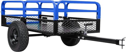 ActiveTrail 1500 رطل مقطورة فولاذية مساعدة، 15 قدم مكعب مقطورات حديقة وعربات شديدة التحمل، سحب خلف مقطورة تفريغ لجزازة العشب، ساحة حديقة، أحمر in Kuwait