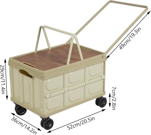 BOBKALATG Foldable Rolling Cart, 55L Large Capacity Organizer & Storage Box with Removable Lid, Easy to Move and Store for Indoor Outdoor Multipurpose Use (Green) in Saudi Arabia