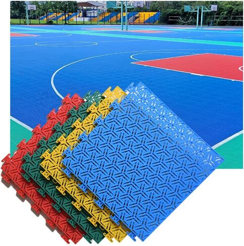 Interlocking Floor Tiles - Waterproof Outdoor Sports Mat for Basketball Courts, Gymnasiums & Swimming Pools, Durable & Easy to Install, Blue - 1 PCS in Saudi Arabia