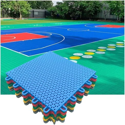 25CM Modular Interlocking Floor Tiles - Weatherproof Sports Mat for Outdoor Basketball & Badminton Courts, Durable Green Interlocking Tiles - 1 Piece in Saudi Arabia