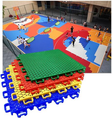 25CM Interlocking Plastic Floor Tiles for Outdoor Sports - Modular Yellow Tiles for Basketball, Table Tennis, Gymnasium - Durable, Weather-Resistant, 1 Piece in Saudi Arabia