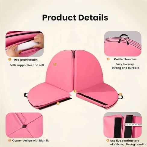 Port Fold Crash Mat - Thick EPE Foam Padding with Carrying Handles, Ideal for Dance Training, Exercise, Gymnastics, and Fall Safety Protection in Saudi Arabia