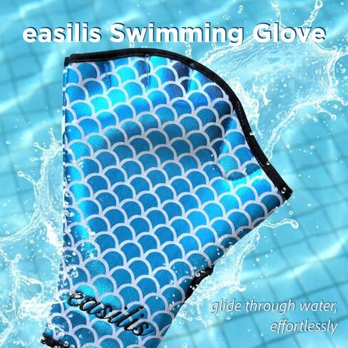 easilis Swimming Aquatic Gloves or Women & Men, Water Gloves with Webbed Resistance for Swimming & Water Aerobics Fitness, Fish Scale Design, Fade-Resistant Pool Gear in Saudi Arabia