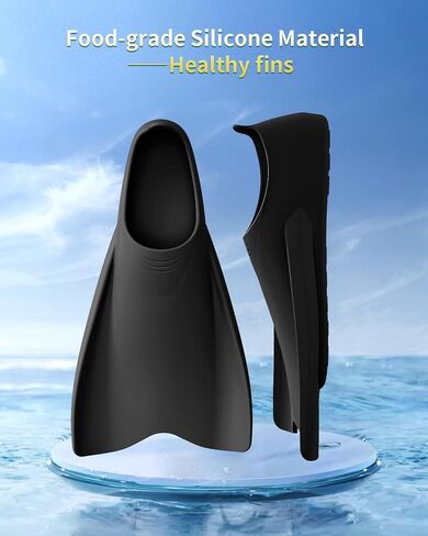 WSTOO Streamlined Training Short Fins - Silicone Swim Flippers for Adults and Youth (Men & Women), Ideal for Swimming, Snorkeling, and Diving in Saudi Arabia
