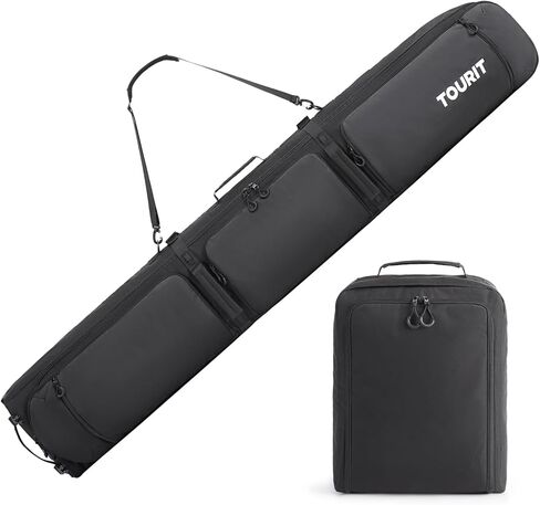 TOURIT Rolling Ski Bag and Ski Boot Bag Combo - Fully Padded Snowboard Bag with Wheels for Air Travel, Wheeled Ski Bag Holds 2 Pairs of Skis (195cm) in Saudi Arabia