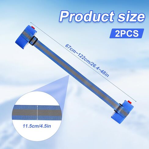 2 Pcs Ski Carrier Strap, Ski Straps for Carrying Ski Pole Straps Ski Design Adjustable Straps for Bags Ski Strap and Pole Carrier for Ski Boards Poles Winter Sports Accessories in Saudi Arabia