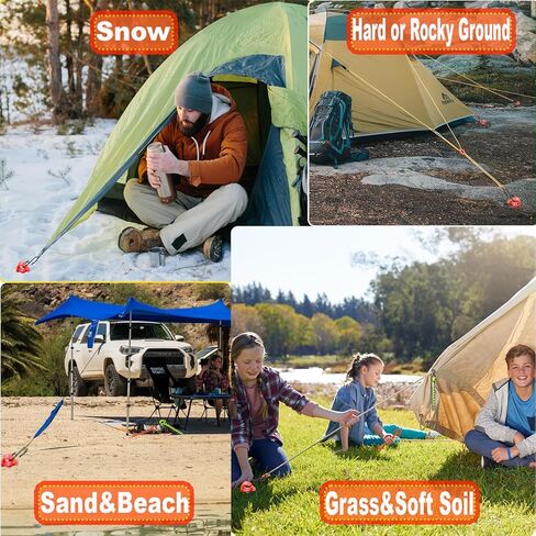 FeatherHold Tent Stakes Heavy Duty:11.5Inch Ground Anchors Screw in,Screw in Tent Stakes,for Beach and Camping,Plastic Stakes for Inflatables,Easy Twist,Heavy Duty Stakes for High Wind(Large 6Pack) in Saudi Arabia