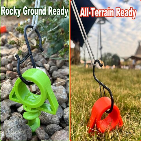 FeatherHold Tent Stakes Heavy Duty:11.5Inch Ground Anchors Screw in,Screw in Tent Stakes,for Beach and Camping,Plastic Stakes for Inflatables,Easy Twist,Heavy Duty Stakes for High Wind(Large 6Pack) in Saudi Arabia