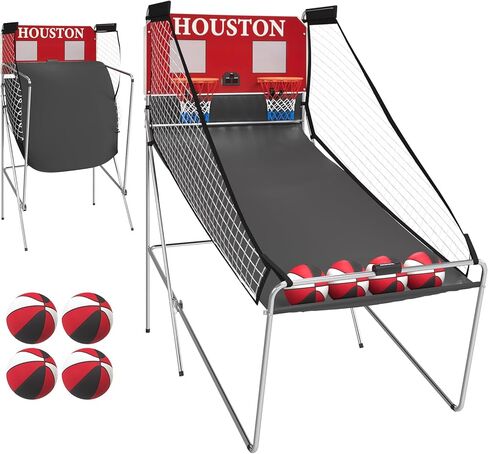 Danrelax Arcade Basketball Game, Dual Shot Electronic Basketball Game with 8 Game Modes, LCD Score Display, and 4 Rubber Balls, Indoor Basketball Arcade Game for Home in Saudi Arabia