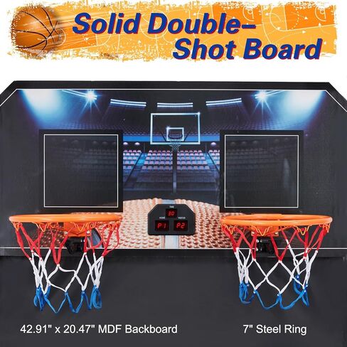 Danrelax Arcade Basketball Game, Dual Shot Electronic Basketball Game with 8 Game Modes, LCD Score Display, and 4 Rubber Balls, Indoor Basketball Arcade Game for Home in Saudi Arabia