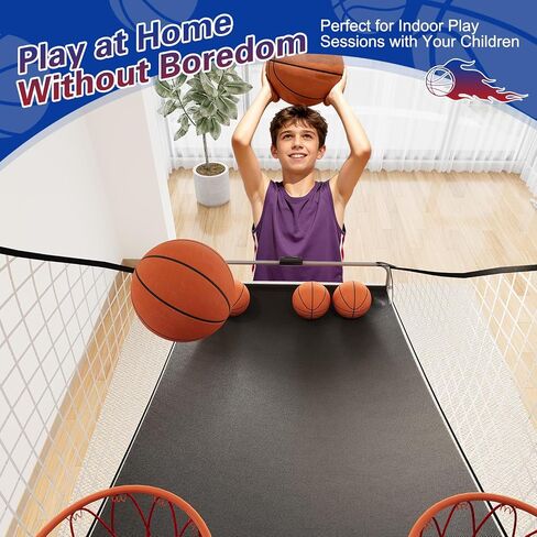 Danrelax Arcade Basketball Game, Dual Shot Electronic Basketball Game with 8 Game Modes, LCD Score Display, and 4 Rubber Balls, Indoor Basketball Arcade Game for Home in Saudi Arabia