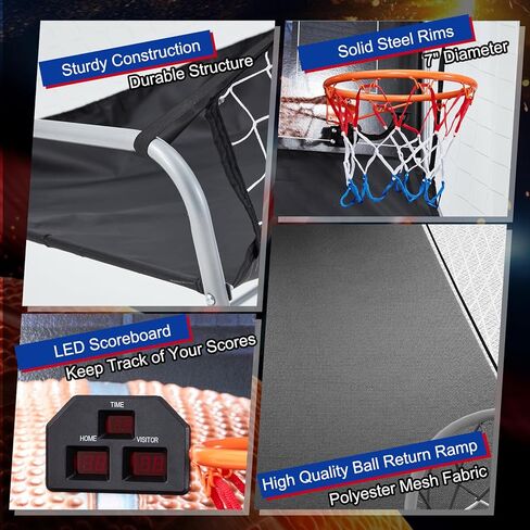 Danrelax Arcade Basketball Game, Dual Shot Electronic Basketball Game with 8 Game Modes, LCD Score Display, and 4 Rubber Balls, Indoor Basketball Arcade Game for Home in Saudi Arabia