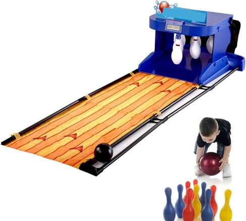 Family Bowling Game, Electronic Bowling Alley Game, Indoor Bowling Ball Sports Game Console, with LED Scoreboard, for Children and Adults Interactive Game,2m in Saudi Arabia