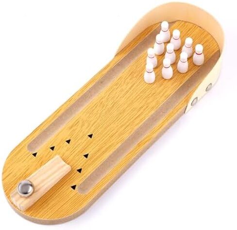 Bowling Game, Bowling Wooden Board Mini Arcade Tabletop Game Desktop Bowling Set Small Finger s for Men Women Teens s in Saudi Arabia