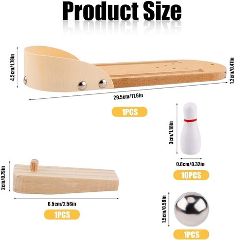 Bowling Game, Bowling Wooden Board Mini Arcade Tabletop Game Desktop Bowling Set Small Finger s for Men Women Teens s in Saudi Arabia