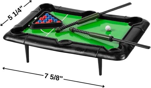 Classic Play On Mini Pool Table Game Set - 7.62" x 5.25" (6 Sets) - Fun & Portable Design, Ideal for Kids Toy, Party Favors, and Family Game Nights in Saudi Arabia