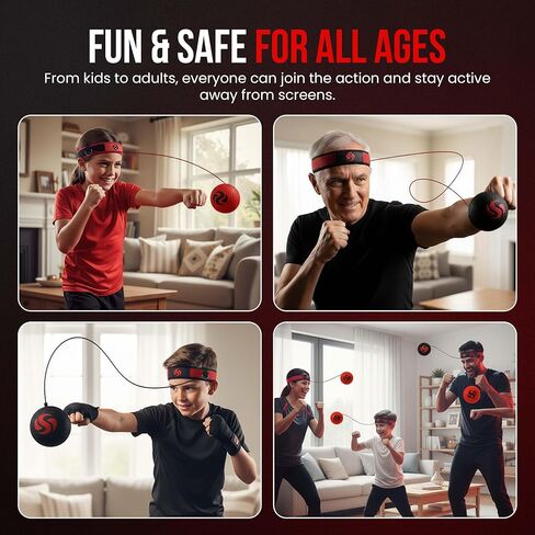 Soul Shift - Boxing Reflex Ball – Dual Competition Set | 2 Adjustable Headbands + 2 Training Balls + App Included | Speed, Agility & Hand-Eye Coordination for Adults & Kids | MMA Training Equipment in Kuwait