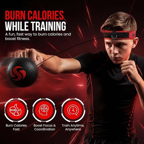 Soul Shift - Boxing Reflex Ball – Dual Competition Set | 2 Adjustable Headbands + 2 Training Balls + App Included | Speed, Agility & Hand-Eye Coordination for Adults & Kids | MMA Training Equipment in Kuwait