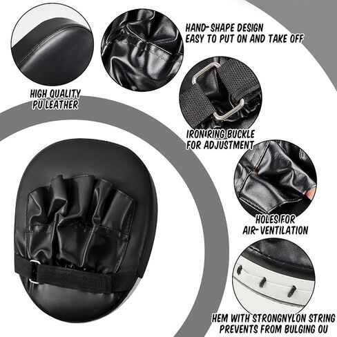 Poen 7 in 1 Taekwondo Kick Pad Boxing Training Equipment Punching Mitts Martial Arts Wrist Band Adjustable Soft Pads Set for Karate Muay Thai MMA Training in Saudi Arabia