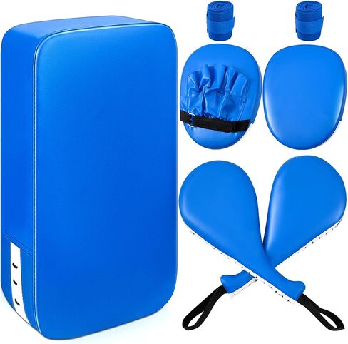 Poen 7 in 1 Taekwondo Kick Pad Boxing Training Equipment Punching Mitts Martial Arts Wrist Band Adjustable Soft Pads Set for Karate Muay Thai MMA Training in Saudi Arabia