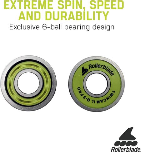 أحذية تزلج مضمنة من Rollerblade ILQ-9 Pro Bearings، باللون الأخضر، 16 قطعة in Kuwait