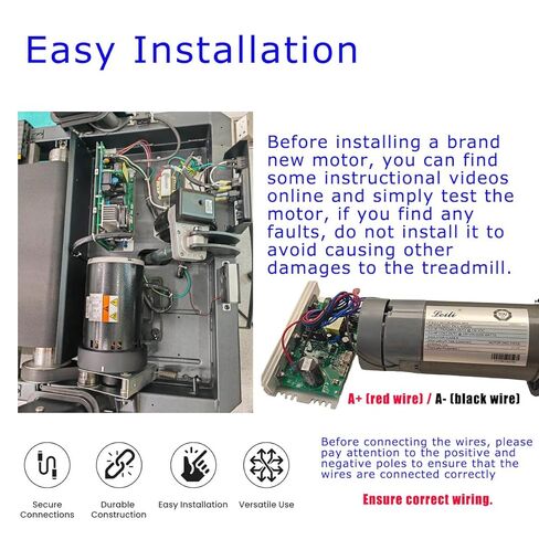 محرك محرك تيار مستمر M-405560 مع دولاب الموازنة، 3.0 HP 130 VDC 2238 واط، مناسب لـ NordicTrack C 990/C 900 I/C 950I/C 910I/NT C 950I، لأداء ProForm 800I/THINELINE PRODESK/Power 795 in Saudi Arabia