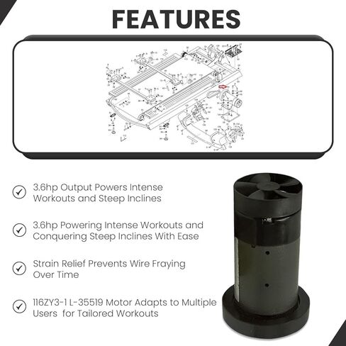Icon DC Drive Motor 116ZY3-1 L-355197 أو l-405559 365901 أو 405596 يعمل مع جهاز المشي in Kuwait