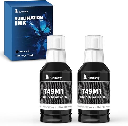 140mlx4 Clog-Free T49M Sublimation Ink for Epson SureColor F170 F570 Sublimation Printer | ICC-Free | Leak-Proof Design | Vivid Color & Anti-Fade Guaranteed | Fast-Drying Lab-Tested Formula(B/C/M/Y) in Saudi Arabia