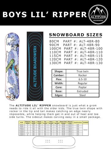 JR Boys Lil' Ripper Beginner (Rocker Camber) Snowboard 120CM in Saudi Arabia