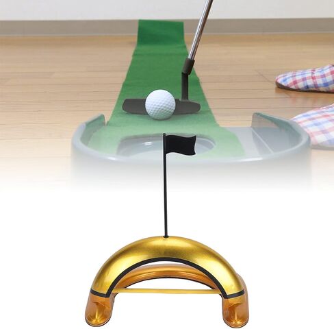 Golf Automatic Putting Cup Alloy Indoor Outdoor Training Aid Auto Returning Failure Balls Precision Putter Exerciser for Golfers Gold Zinc Alloy 23.3cm 866g in Saudi Arabia
