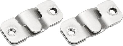 PATIKIL Flush Mount Bracket 43x19mm, 4 Pairs Interlocking Hanging Buckle Stainless Steel Wall Mount Hanger Hook for Picture Frame, Art, Clock, Shelves, Mirrors, Silver Tone in Saudi Arabia
