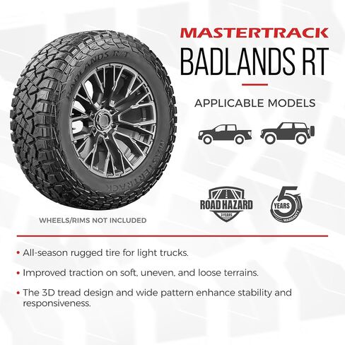 مجموعة من 4 (أربعة) Mastertrack Badlands RT LT285/70R17 10 Ply E 126Q Terrain Terrain SUV Truck Tyre 285/70/17 （Tyre）） in Kuwait