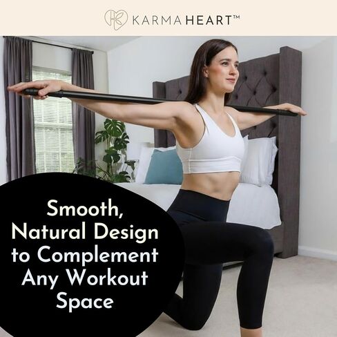 عصا اليوغا كارما هارت وعصا التمدد بأطراف مطاطية متينة للغاية - الخيزران - أسود in Kuwait