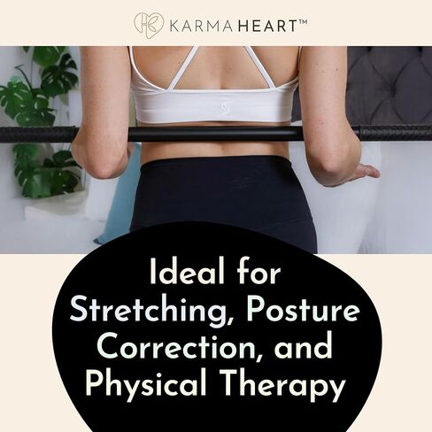 عصا اليوغا كارما هارت وعصا التمدد بأطراف مطاطية متينة للغاية - الخيزران - أسود in Kuwait