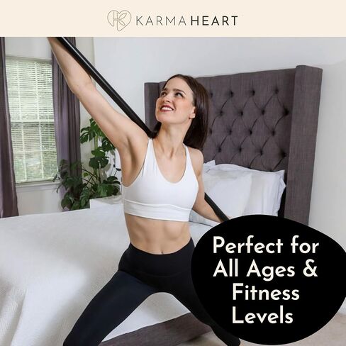 عصا اليوغا كارما هارت وعصا التمدد بأطراف مطاطية متينة للغاية - الخيزران - أسود in Kuwait