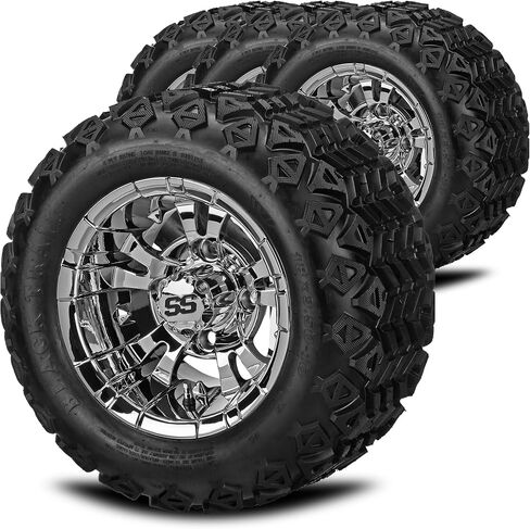 RM CART-10 "Warlock Black/Machined على إطارات مسار سوداء 18x9.50-10 (مجموعة من 4) in Kuwait
