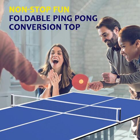 REAHOISY 7FT/8FT Ping Pong Table Top لطاولة البلياردو، طاولة Ping Pong قابلة للطي مع مجموعة شبكية، طاولة تحويل تنس الطاولة المحمولة تتضمن بطانة إسفنجية للحماية، سهولة التحويل in Kuwait