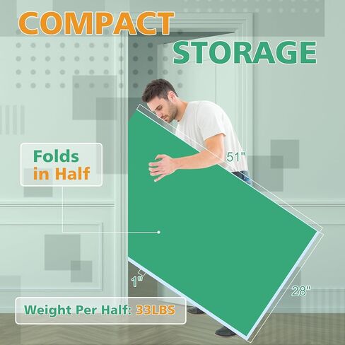 Ping Pong Table Top for Billiard Table, 7FT/8FT/8.5FT/9FT Foldable Table Tennis Table Topper for Pool Table, Indoor Outdoor Table Tennis Conversion Top w/Net & Premium Foam Padding (Green, 8.5x4.7 FT) in Saudi Arabia