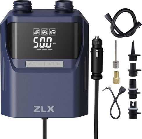 ZLX Electric Paddle Board Pump, 50PSI Air SUP Pump with High Pressure Dual Stage, Auto-Off Inflation/Deflation & Rechargeable Paddle Board Accessories for Inflatables, Kayaks, Boats, Air Mattresses in Kuwait