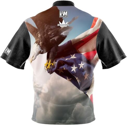 Logo Infusion I AM Bowling Jersey ياقة وشاح بأكمام قصيرة 2167-BR صنع في الولايات المتحدة الأمريكية برونزويك in Kuwait