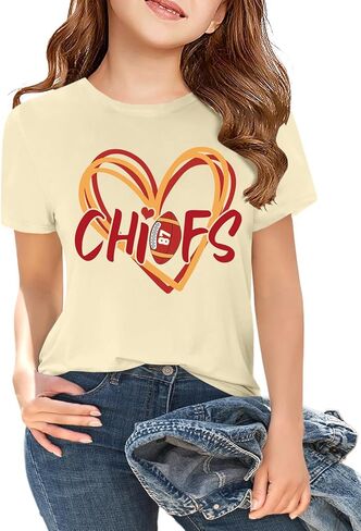 QAUN Football Shirts for Kids Boys Girls Game Day Tshirts Fans Gift Tops Football Team Tees 5-13y in Saudi Arabia