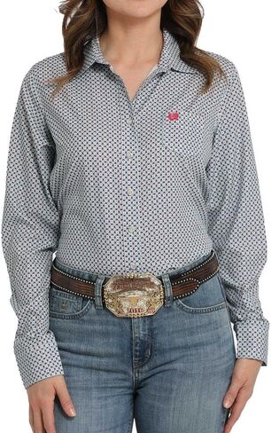 Cinch Western Shirt Womens Long Sleeve Stretch Gray MSW9163032 in Saudi Arabia