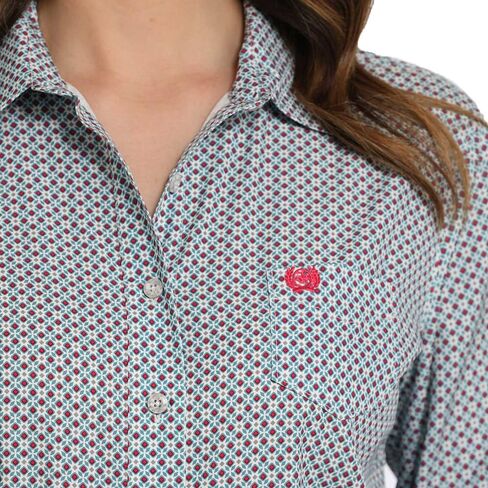 Cinch Western Shirt Womens Long Sleeve Stretch Gray MSW9163032 in Saudi Arabia