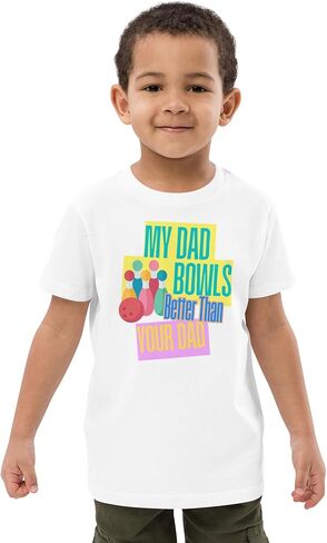 Kids Bowling Shirt, My Dad Bowls Better Than Your Dad Kids T-Shirt, Bowling Design, Presents for Bowling Parents, Children's Sizes Blue in Saudi Arabia