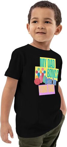 Kids Bowling Shirt, My Dad Bowls Better Than Your Dad Kids T-Shirt, Bowling Design, Presents for Bowling Parents, Children's Sizes Blue in Saudi Arabia
