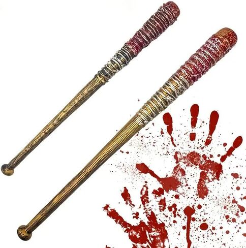 Boolavard Realistic Blood-Infused Baseball Bat with Scary Halloween Design - Durable Plastic & Foam, Perfect for Horror Parties in Saudi Arabia