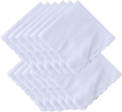 CoCoUSM Solid White Cotton Handkerchiefs for Wedding Party DIY Draw Gift Bulk in Kuwait
